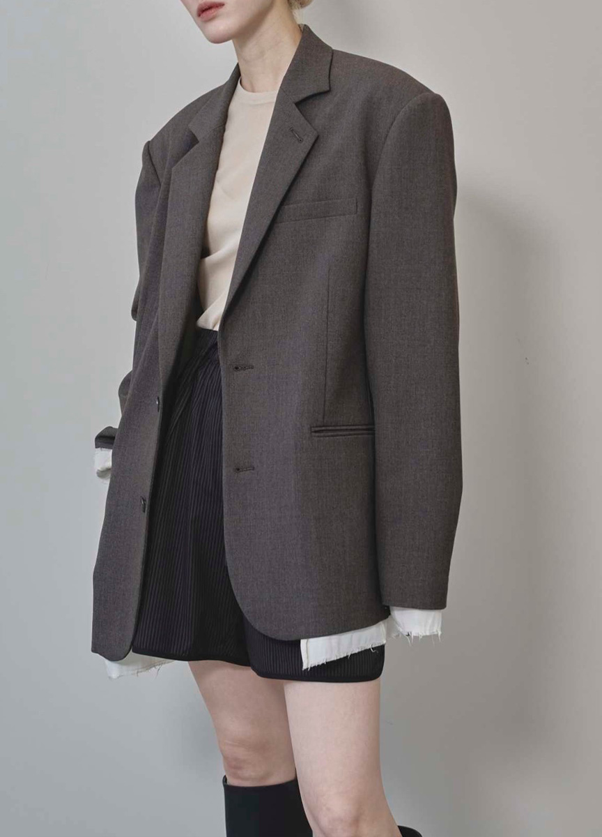 拼接細節西裝外套